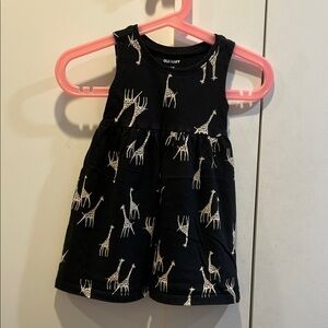 Old Navy Black Giraffe Print Kids Dress